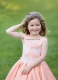 Coral And White Flower Girl Dress